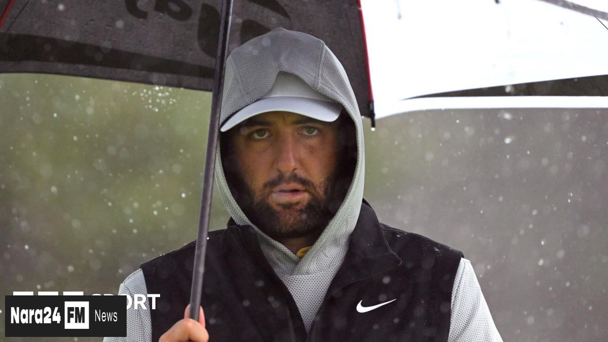 Scheffler Holds Slim Lead Over Fitzpatrick at Rain-Soaked Open Championship