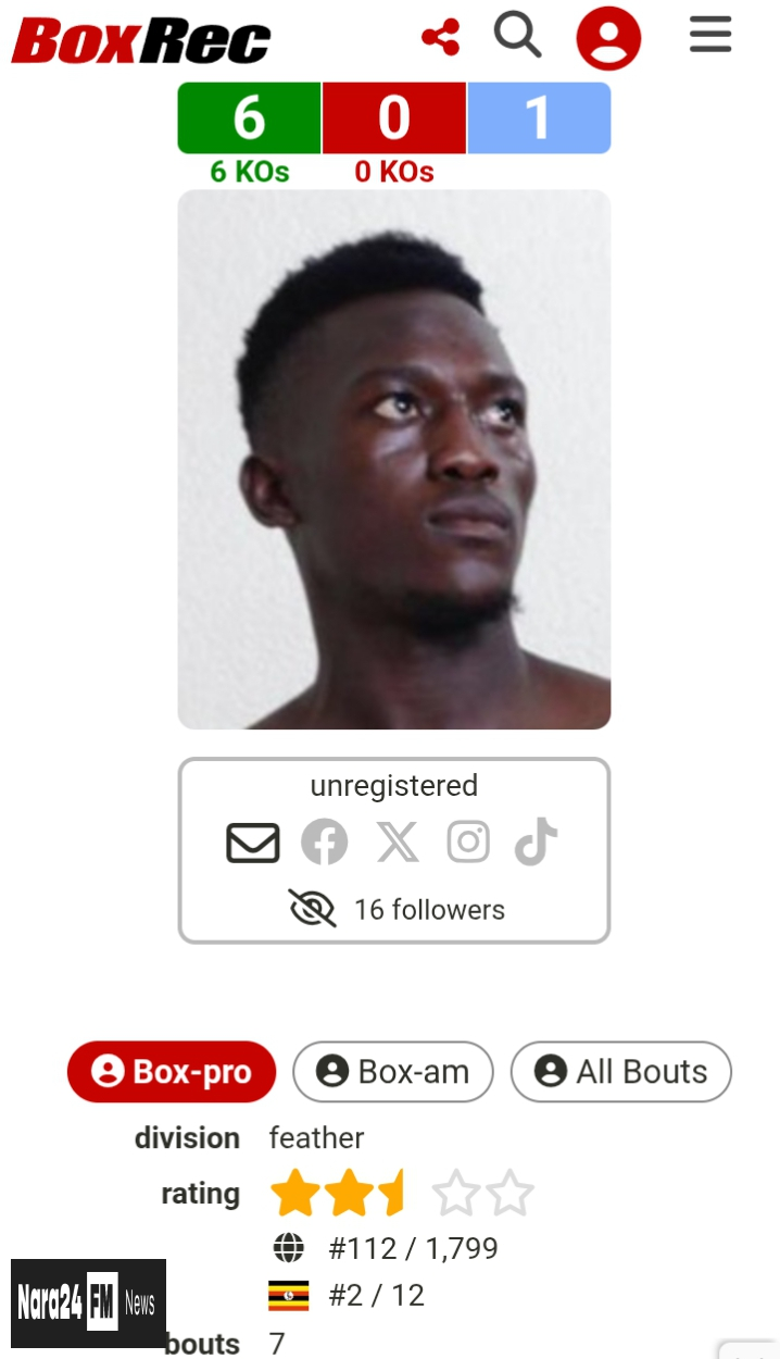 Ugandan Boxing Star Isaac Masembe Snubbed in Continental Rankings Despite Perfect Record