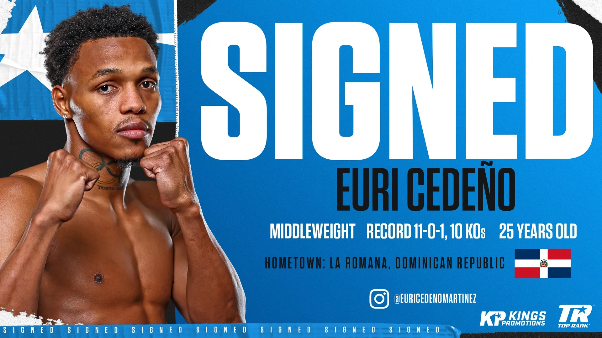Dominican Boxing Sensation Euri Cedeño Joins Forces with Top Rank and King’s Promotions**
**