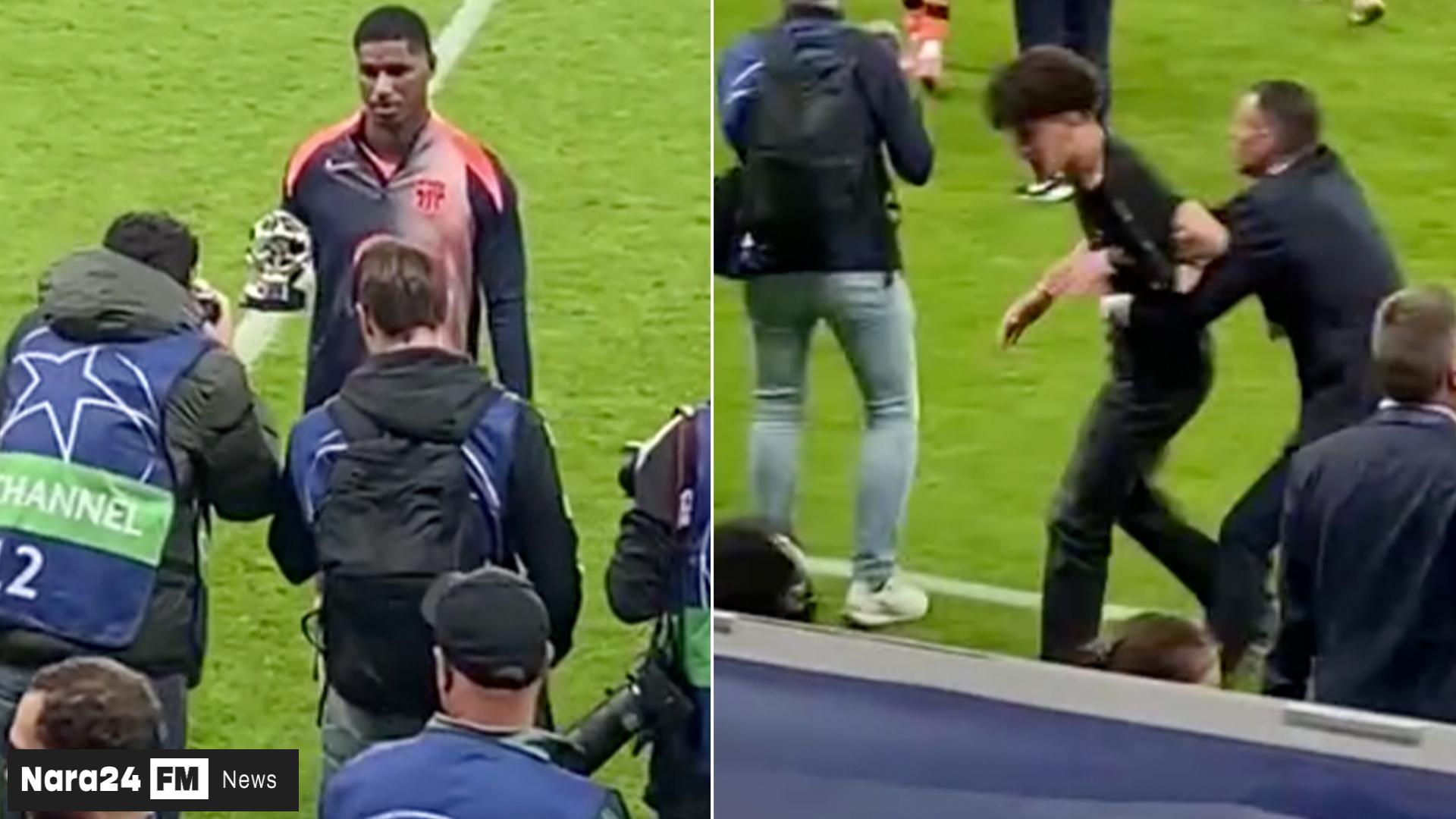 Security Deals with Pitch Invaders as Marcus Rashford Wins Man of the Match Against Newcastle

###